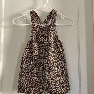 Leopard overall dress with pockets